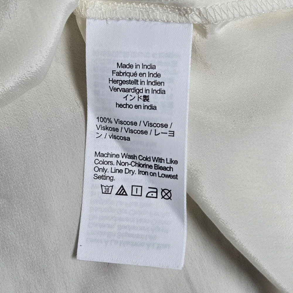 J.Crew Bungalow Popover Shirt Ivory‎ S NWT | Crepe de Chine V-Neck Blouse